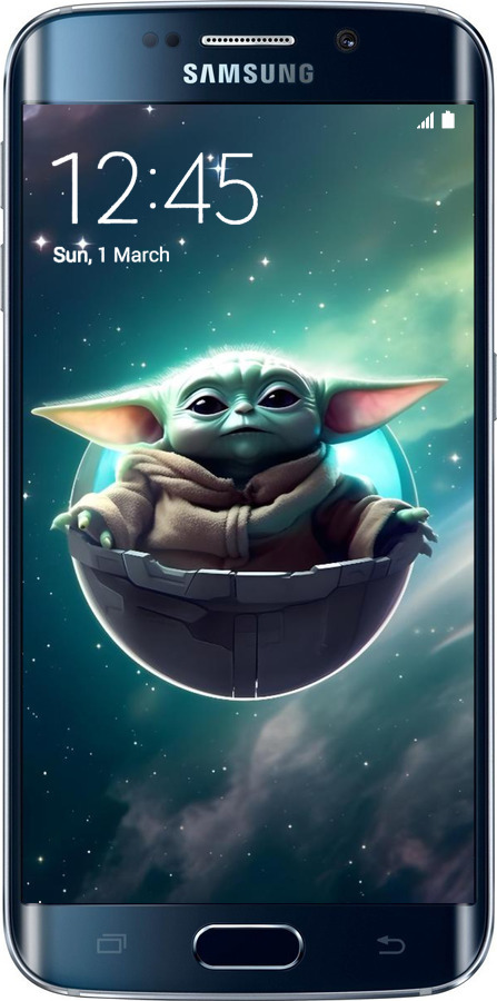 2D пластиковый чехол Малышь йода для Samsung Galaxy S6 Edge G925F - 6294t-83 изображение 