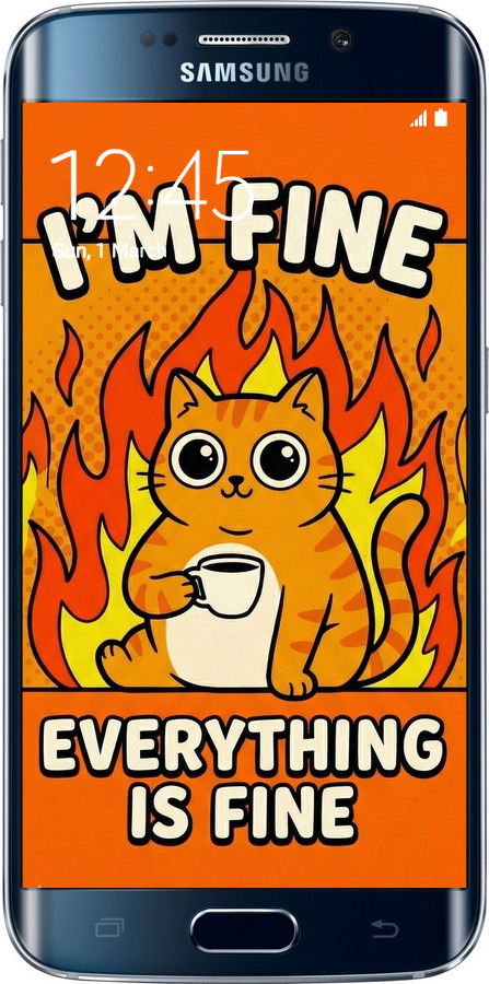 2D пластиковый чехол Funny Cat для Samsung Galaxy S6 Edge G925F - 6786t-83 изображение 