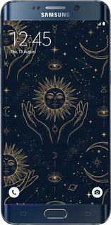 Силиконовый чехол Celestial Harmony: Sun & Moon Gold Mystic Pattern для Samsung Galaxy S6 Edge Plus G928 - 6778u-189 изображение 