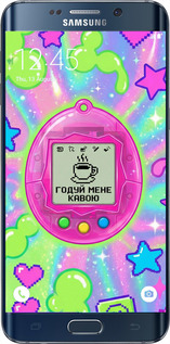 Силиконовый чехол Y2K Aesthetic Retro Pet: Годуй мене кавою для Samsung Galaxy S6 Edge Plus G928 - 6784u-189 изображение 