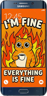 Силиконовый чехол Funny Cat для Samsung Galaxy S6 Edge Plus G928 - 6786u-189 изображение 