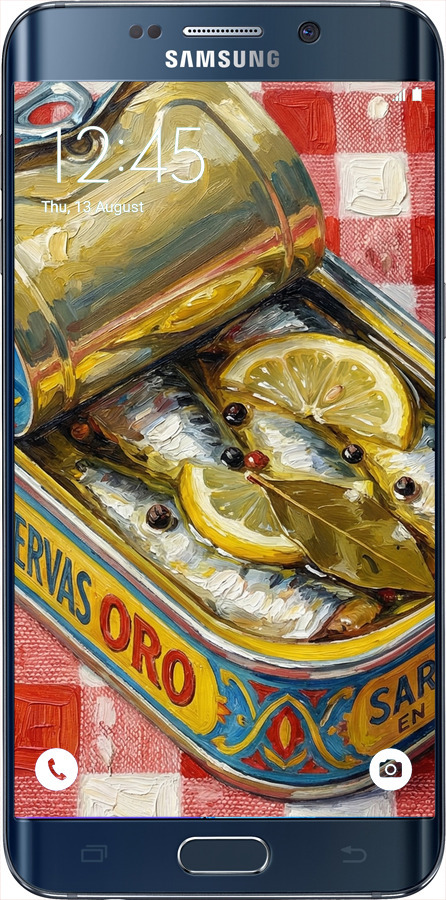 Силиконовый чехол Vintage Sardine Tin Phone для Samsung Galaxy S6 Edge Plus G928 - 6772u-189 изображение 