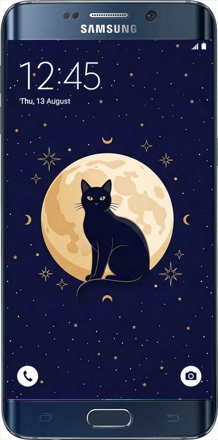 Силиконовый чехол Cute Cat Celestial/Witchy для Samsung Galaxy S6 Edge Plus G928 - 6787u-189 изображение 