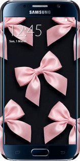 3D пластиковый глянцевый чехол Coquette Ribbons Dark Coquette для Samsung Galaxy S6 G920 - 6767c-80 изображение 