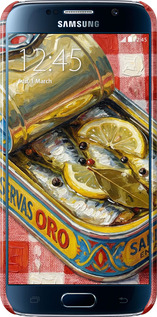 3D пластиковый глянцевый чехол Vintage Sardine Tin Phone для Samsung Galaxy S6 G920 - 6772c-80 изображение 