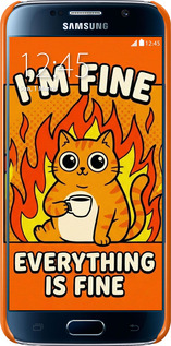 3D пластиковый матовый чехол Funny Cat для Samsung Galaxy S6 G920 - 6786m-80 изображение 