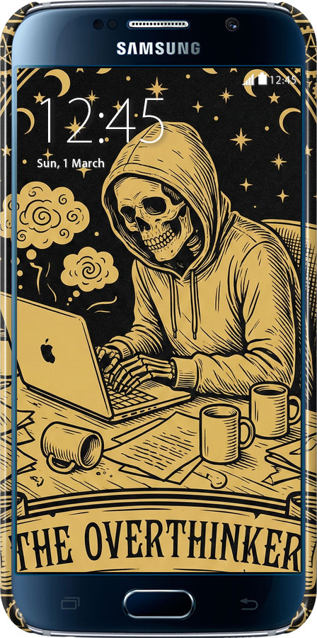 3D пластиковий матовий чехол The Overthinker для Samsung Galaxy S6 G920 - 6774m-80 изображение 