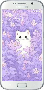 2D пластиковий чехол Котик в цветах для Samsung Galaxy S6 G920 - 6390t-80 изображение 