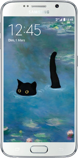 2D пластиковый чехол С изображением кота и водяной лилии Monet для Samsung Galaxy S6 G920 - 6519t-80 изображение 