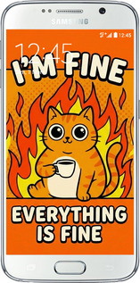 2D пластиковый чехол Funny Cat для Samsung Galaxy S6 G920 - 6786t-80 изображение 