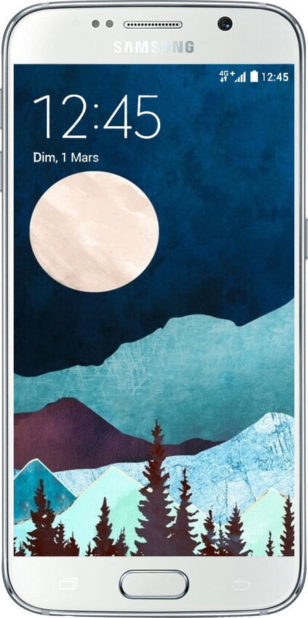 2D пластиковий чехол Гірська ідилія нічний краєвид для Samsung Galaxy S6 G920 - 6488t-80 изображение 