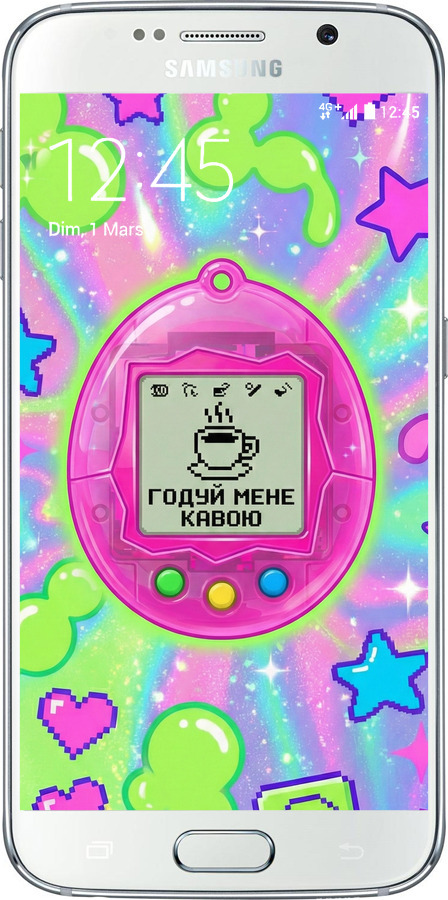 2D пластиковый чехол Y2K Aesthetic Retro Pet: Годуй мене кавою для Samsung Galaxy S6 G920 - 6784t-80 изображение 