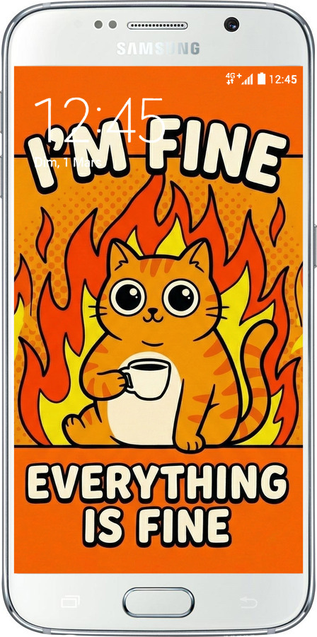 2D пластиковый чехол Funny Cat для Samsung Galaxy S6 G920 - 6786t-80 изображение 