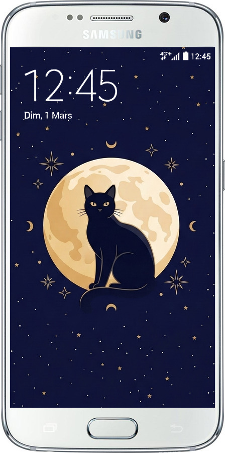 2D пластиковый чехол Cute Cat Celestial/Witchy для Samsung Galaxy S6 G920 - 6787t-80 изображение 