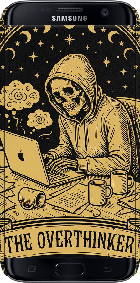 3D пластиковый матовый чехол The Overthinker для Samsung Galaxy S7 G930F - 6774m-106 изображение 