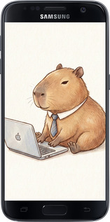 Силіконовий чехол Funny Capybara CEO Working для Samsung Galaxy S7 G930F - 6777u-106 изображение 