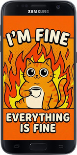 Силиконовый чехол Funny Cat для Samsung Galaxy S7 G930F - 6786u-106 изображение 