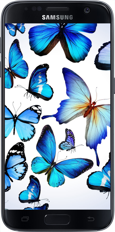 Силиконовый чехол Бабочки для Samsung Galaxy S7 G930F - 6023u-106 изображение 