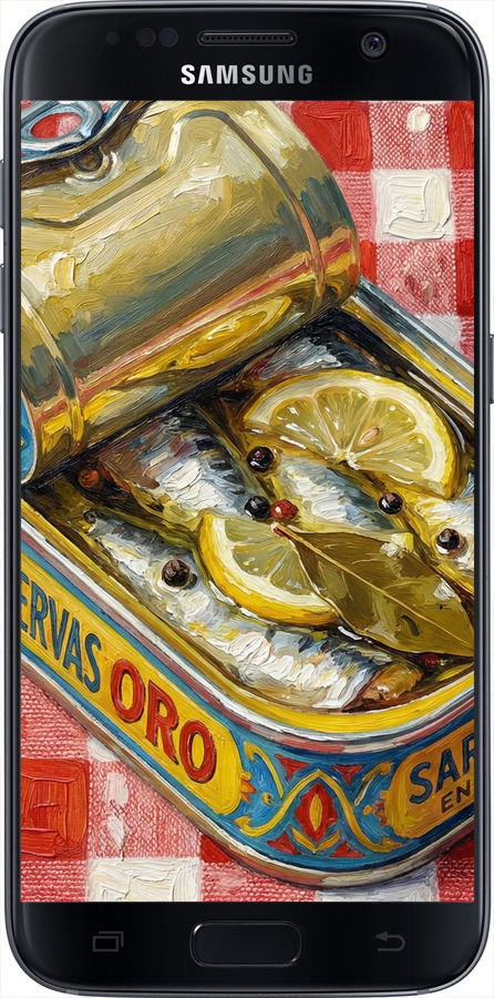 Силиконовый чехол Vintage Sardine Tin Phone для Samsung Galaxy S7 G930F - 6772u-106 изображение 