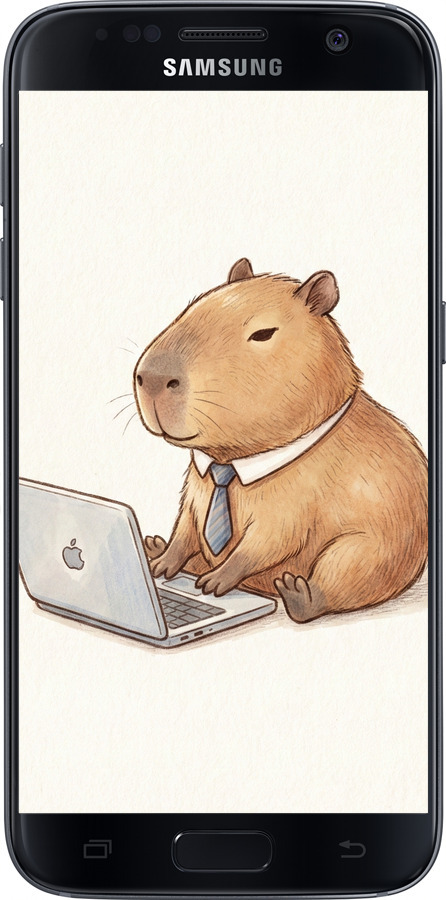 Силіконовий чехол Funny Capybara CEO Working для Samsung Galaxy S7 G930F - 6777u-106 изображение 