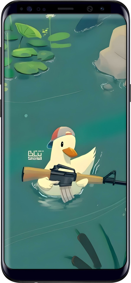 TPU чехол Уточка с автоматом для Samsung Galaxy S8 Plus - 6356b-817 изображение 