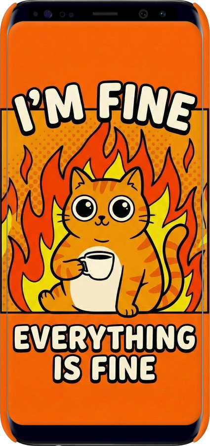 3D пластиковий глянцевий чехол Funny Cat для Samsung Galaxy S8 Plus - 6786c-817 изображение 