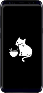 2D пластиковый чехол С милым котом на черном фоне для Samsung Galaxy S8 Plus - 6528t-817 изображение 