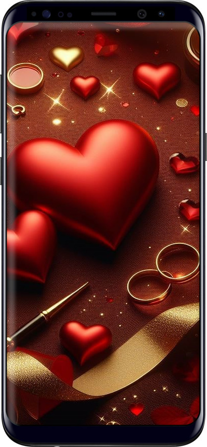 Силіконовий чехол Сердечки v3 для Samsung Galaxy S8 Plus - 5833u-817 изображение 
