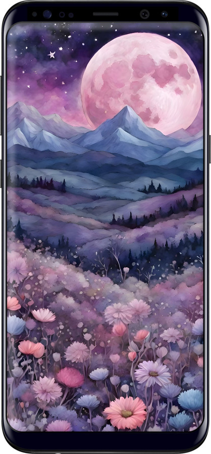 Силиконовый чехол Ночь луна арт для Samsung Galaxy S8 Plus - 6319u-817 изображение 