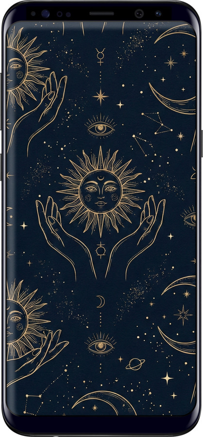 2D пластиковый чехол Celestial Harmony: Sun & Moon Gold Mystic Pattern для Samsung Galaxy S8 Plus - 6778t-817 изображение 