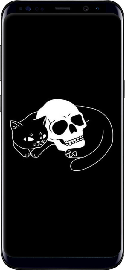 TPU чехол Із зображенням кота та черепа для Samsung Galaxy S8 - 6491b-829 изображение 