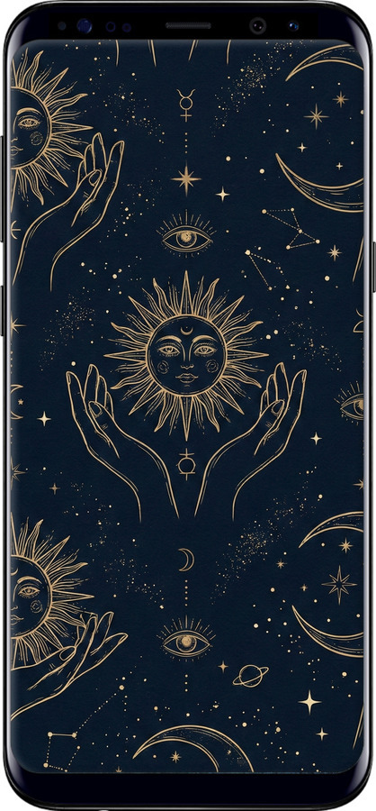 TPU чехол Celestial Harmony: Sun & Moon Gold Mystic Pattern для Samsung Galaxy S8 - 6778b-829 изображение 