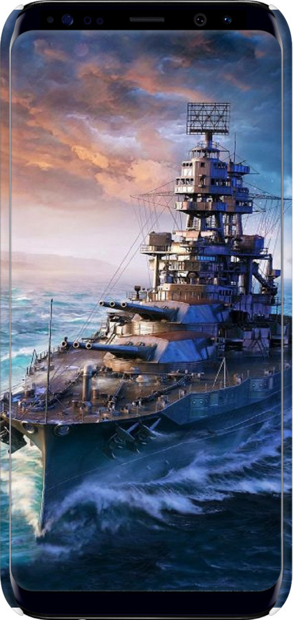 3D пластиковий матовий чехол Військовий корабель, world of tanks, wargaming для Samsung Galaxy S8 - 6461m-829 изображение 