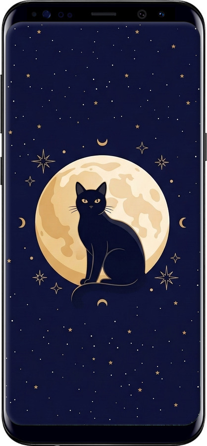 Силиконовый чехол Cute Cat Celestial/Witchy для Samsung Galaxy S8 - 6787u-829 изображение 