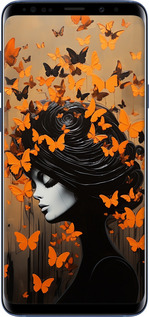 TPU чехол Чехол для телефона Девушка с оранжевыми бабочками для Samsung Galaxy S9 Plus - 5940b-1365 изображение 