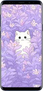 TPU чехол Котик в цветах для Samsung Galaxy S9 Plus - 6390b-1365 изображение 
