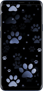 TPU чехол С синими отпечатками лап для Samsung Galaxy S9 Plus - 6441b-1365 изображение 
