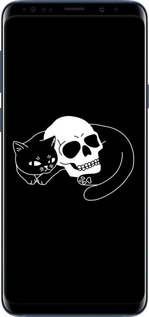 TPU чехол С изображением кота и черепа для Samsung Galaxy S9 Plus - 6491b-1365 изображение 