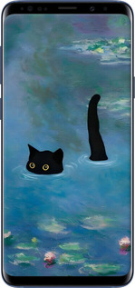 TPU чехол С изображением кота и водяной лилии Monet для Samsung Galaxy S9 Plus - 6519b-1365 изображение 