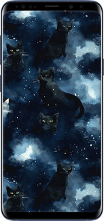 TPU чехол Изображение Кошек с тёмной акварелью для Samsung Galaxy S9 Plus - 6521b-1365 изображение 