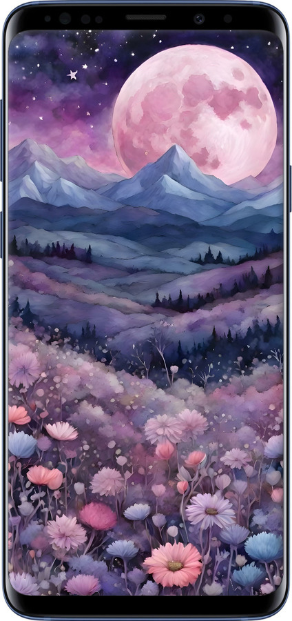 TPU чехол Ночь луна арт для Samsung Galaxy S9 Plus - 6319b-1365 изображение 