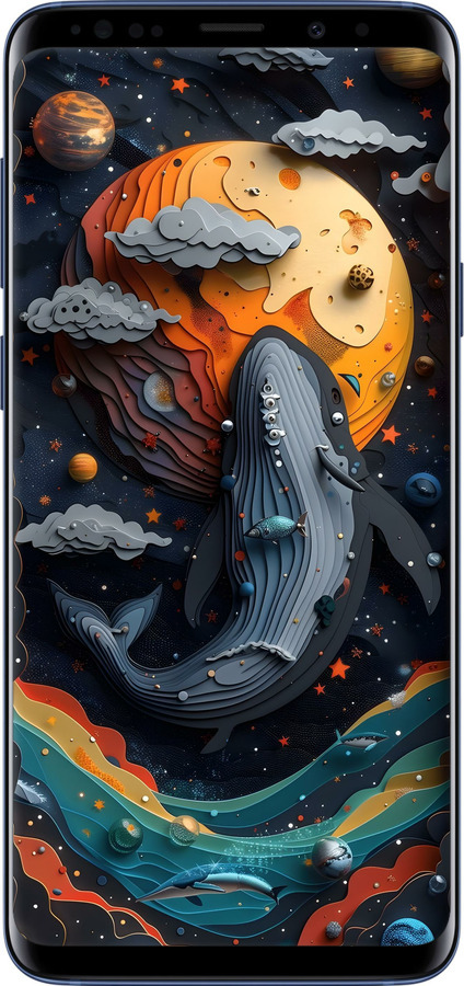 TPU чехол Кит у космосі для Samsung Galaxy S9 Plus - 6328b-1365 изображение 