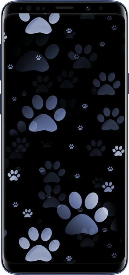 TPU чехол С синими отпечатками лап для Samsung Galaxy S9 Plus - 6441b-1365 изображение 