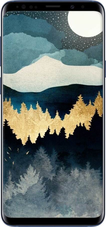 TPU чехол Нічний краєвид з лісом та горами для Samsung Galaxy S9 Plus - 6493b-1365 изображение 