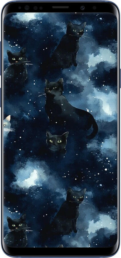 TPU чехол Изображение Кошек с тёмной акварелью для Samsung Galaxy S9 Plus - 6521b-1365 изображение 