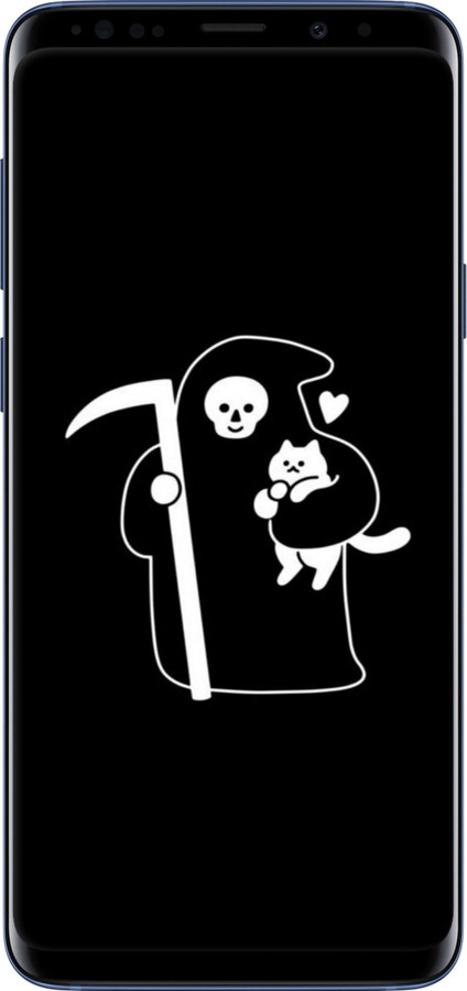 TPU чехол Мінімалістичний арт: смерть та кішка для Samsung Galaxy S9 Plus - 6529b-1365 изображение 