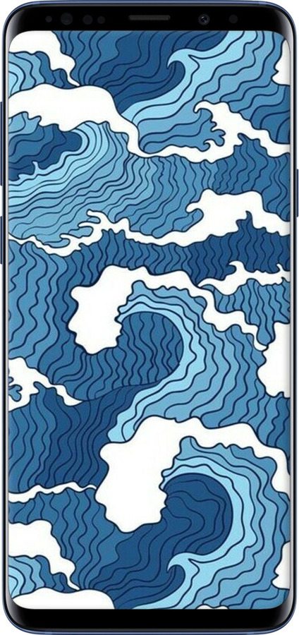 TPU чехол Абстрактный рисунок морских волн для Samsung Galaxy S9 Plus - 6538b-1365 изображение 
