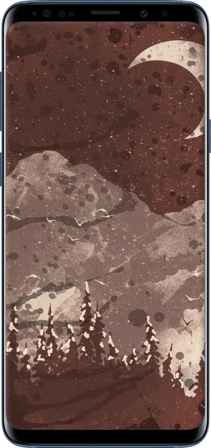 TPU чехол С изображением лунного пейзажа в ночном лесу для Samsung Galaxy S9 Plus - 6546b-1365 изображение 