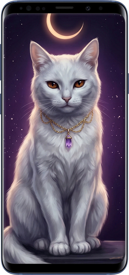 TPU чехол Mystic White Cat Gothic Dark Purple Gold для Samsung Galaxy S9 Plus - 6805b-1365 изображение 
