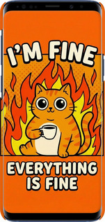 3D пластиковый глянцевый чехол Funny Cat для Samsung Galaxy S9 Plus - 6786c-1365 изображение 